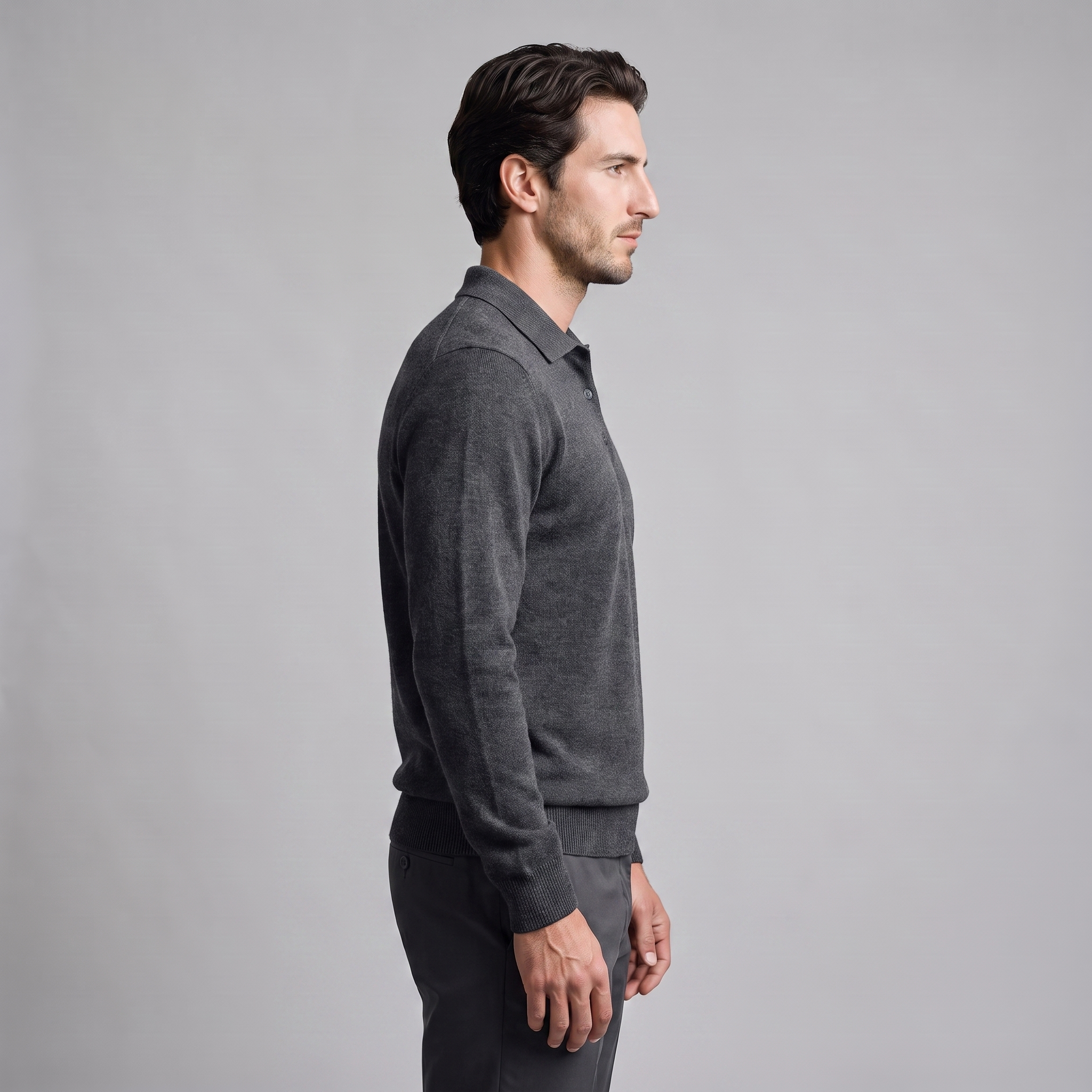 Men's Wool Polo Sweater