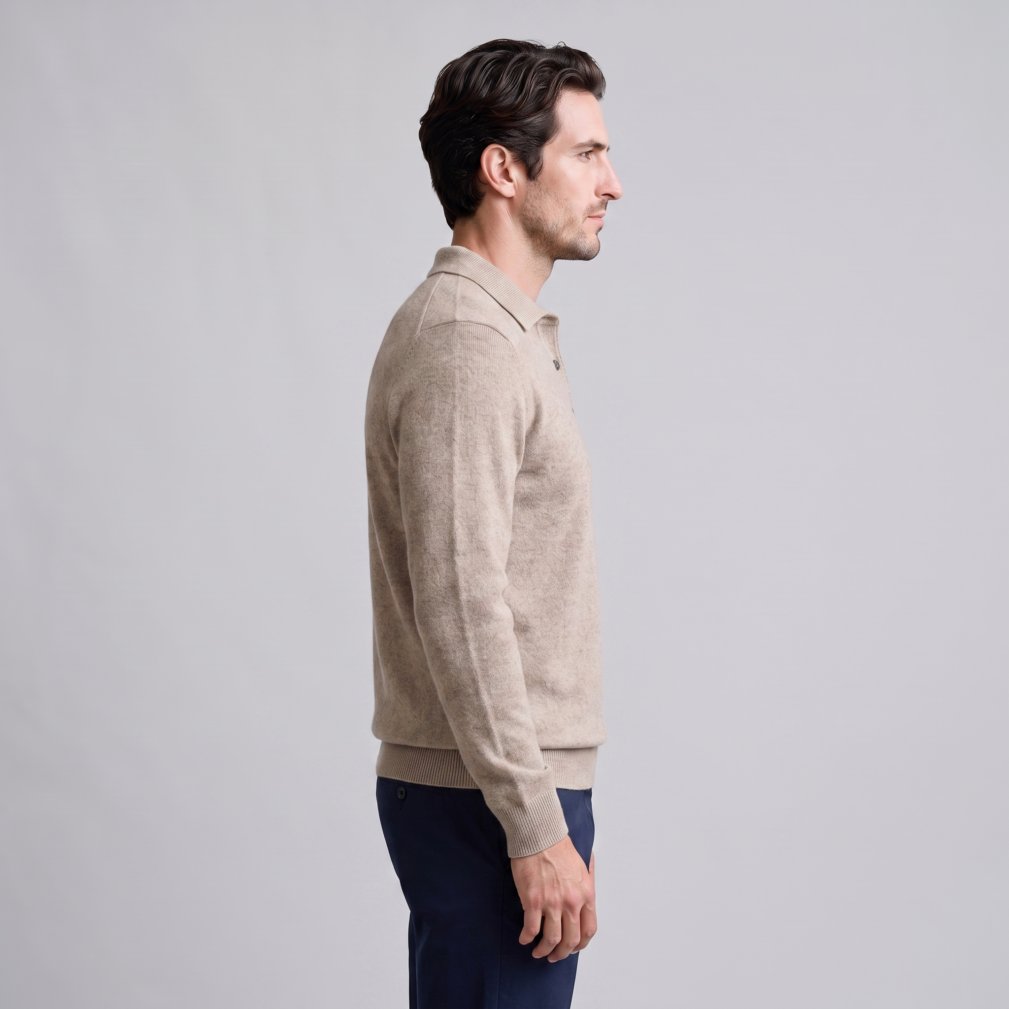 Men's Wool Polo Sweater