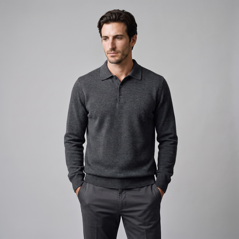 Men's Wool Polo Sweater