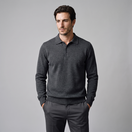 Men's Wool Polo Sweater
