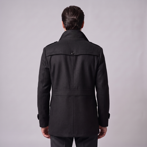 Men's Wool Stand-Collar Overcoat