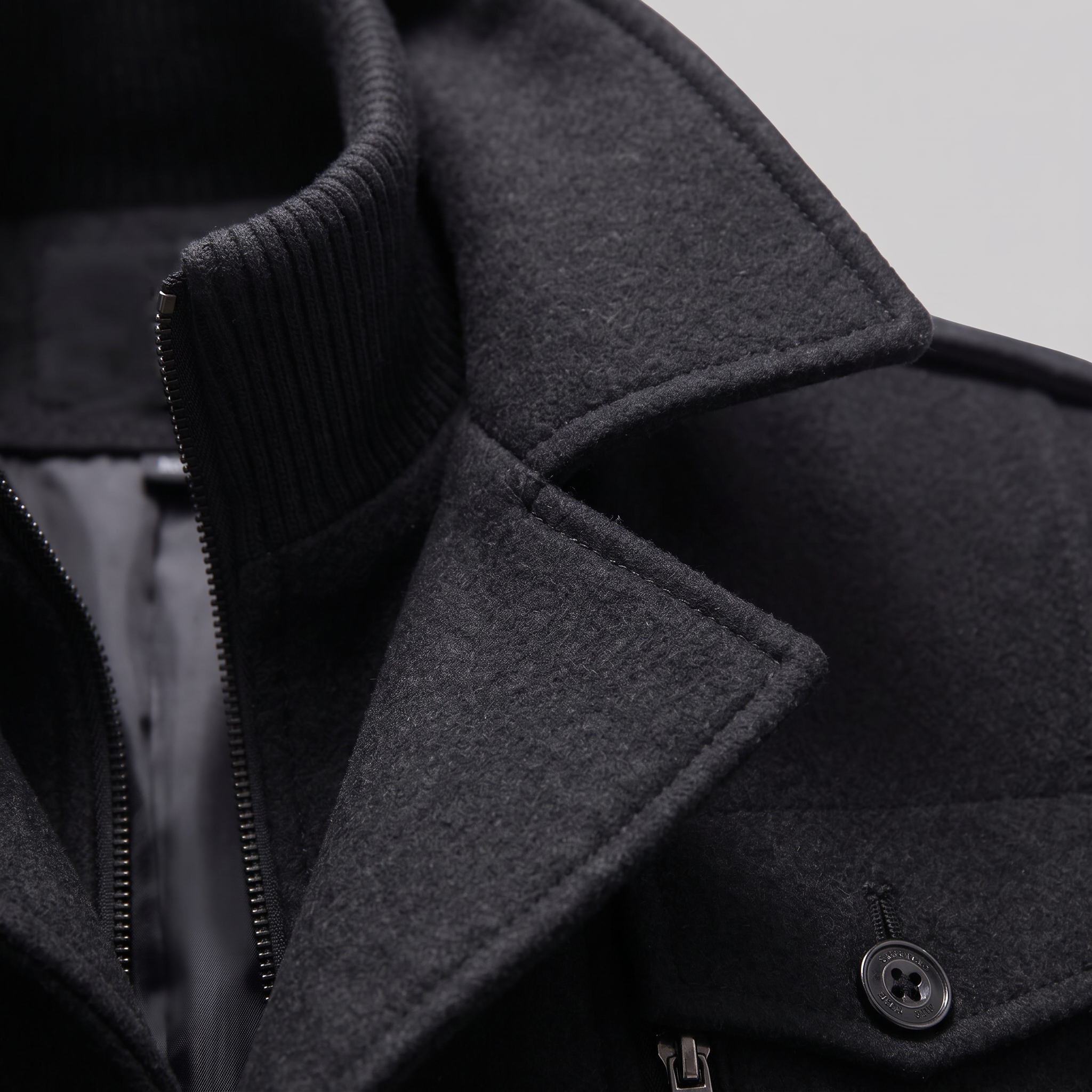 Men's Wool Stand-Collar Overcoat