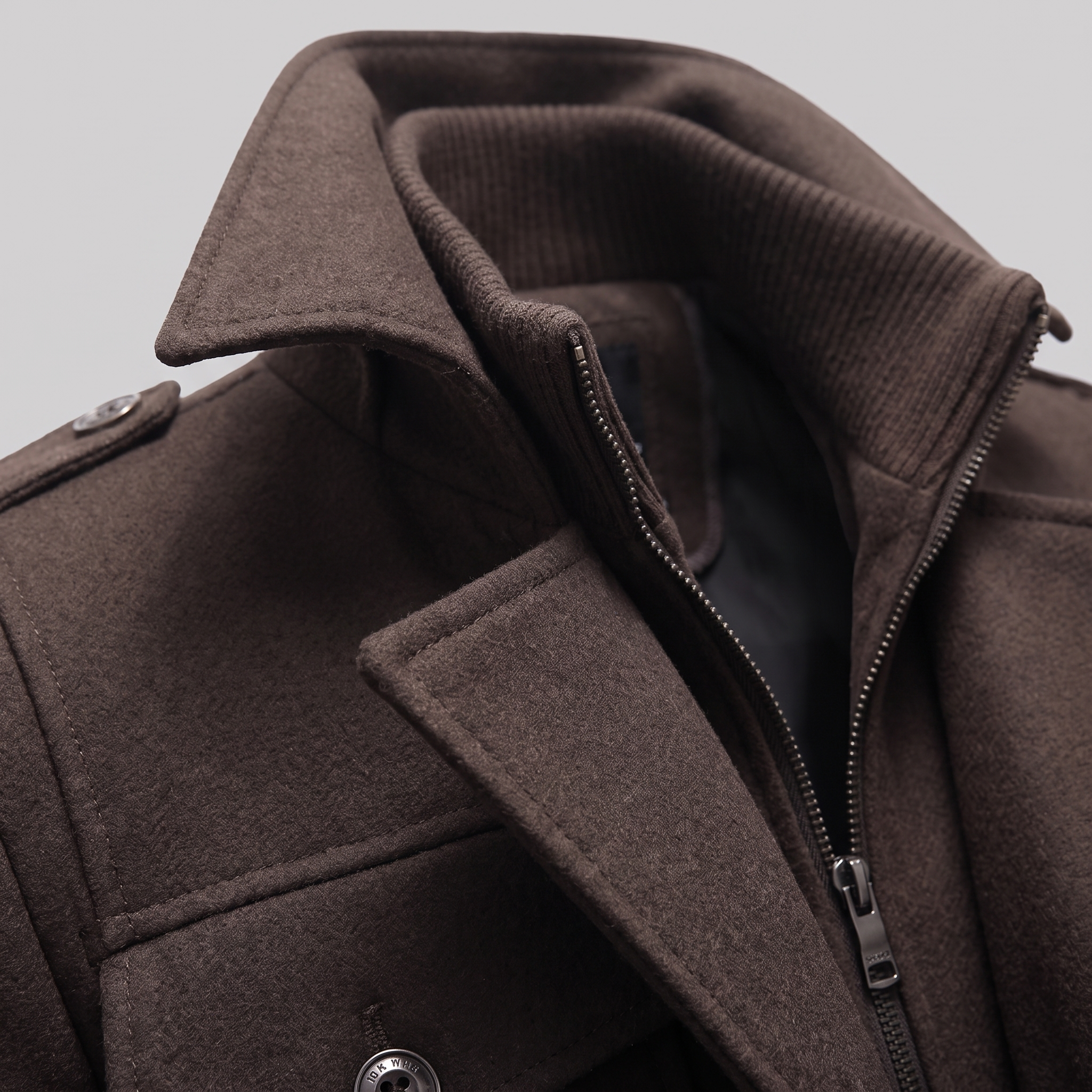 Men's Wool Stand-Collar Overcoat