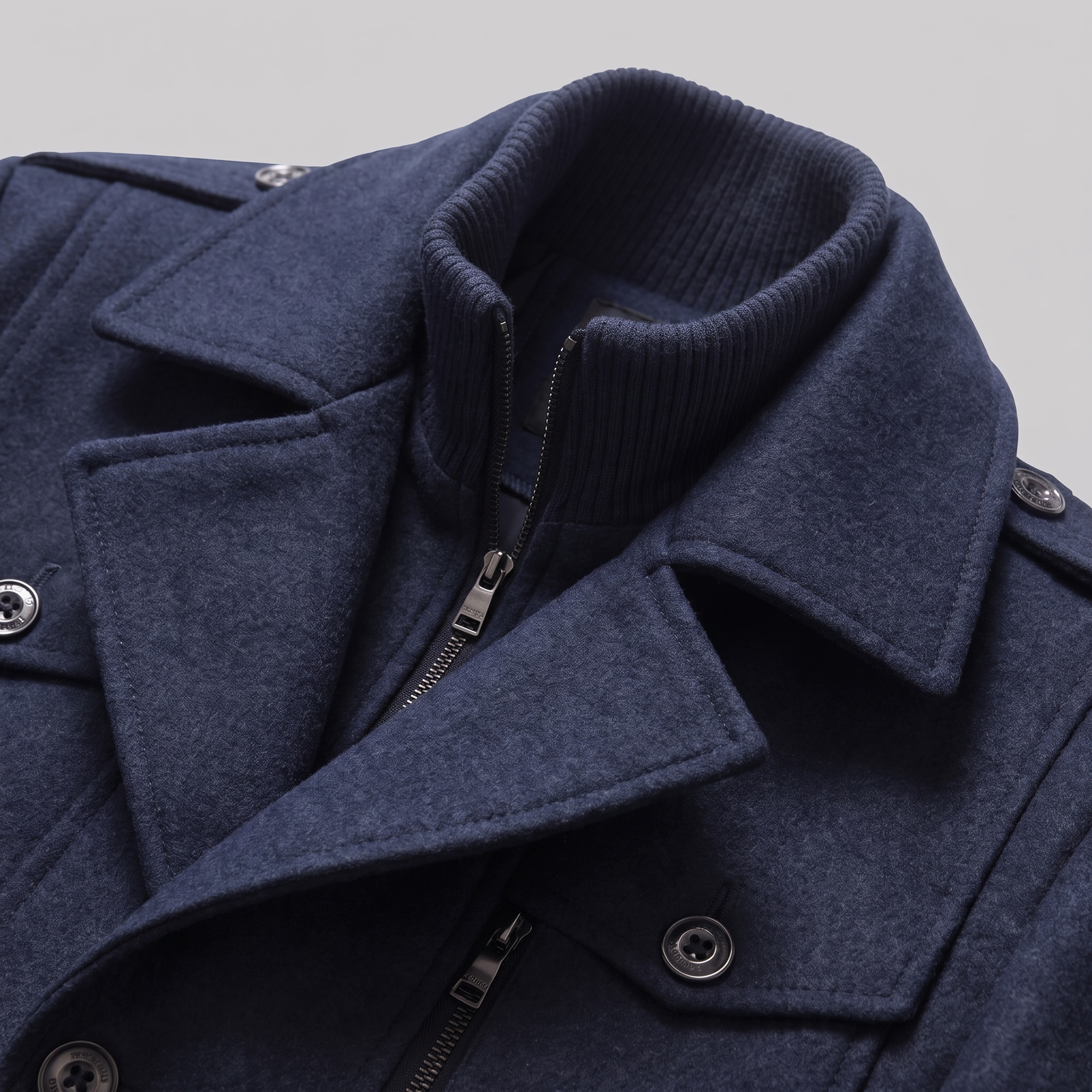 Men's Wool Stand-Collar Overcoat