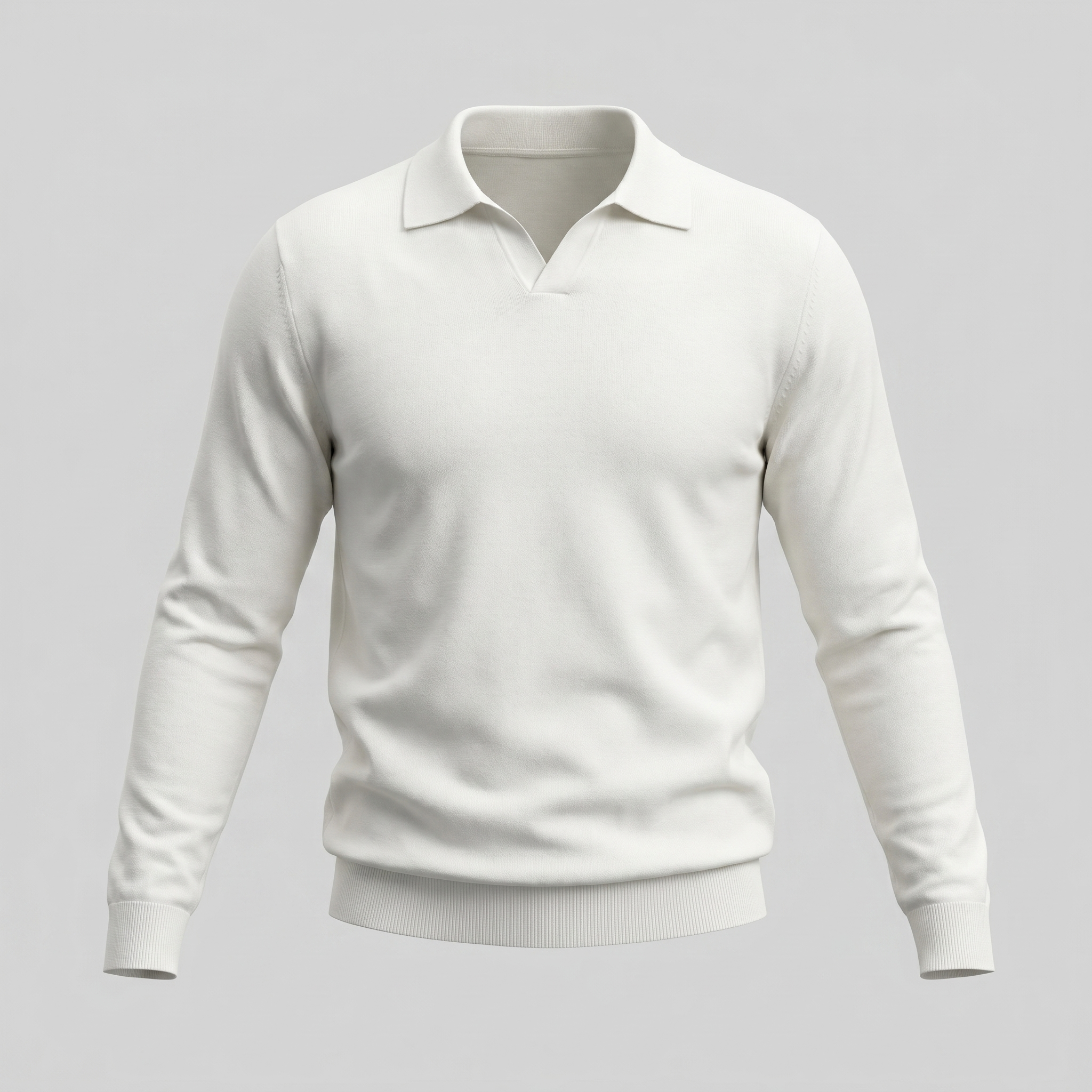 Men's Wool V-Neck Polo