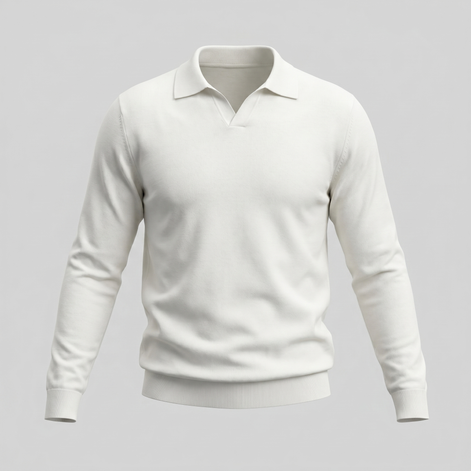Men's Wool V-Neck Polo