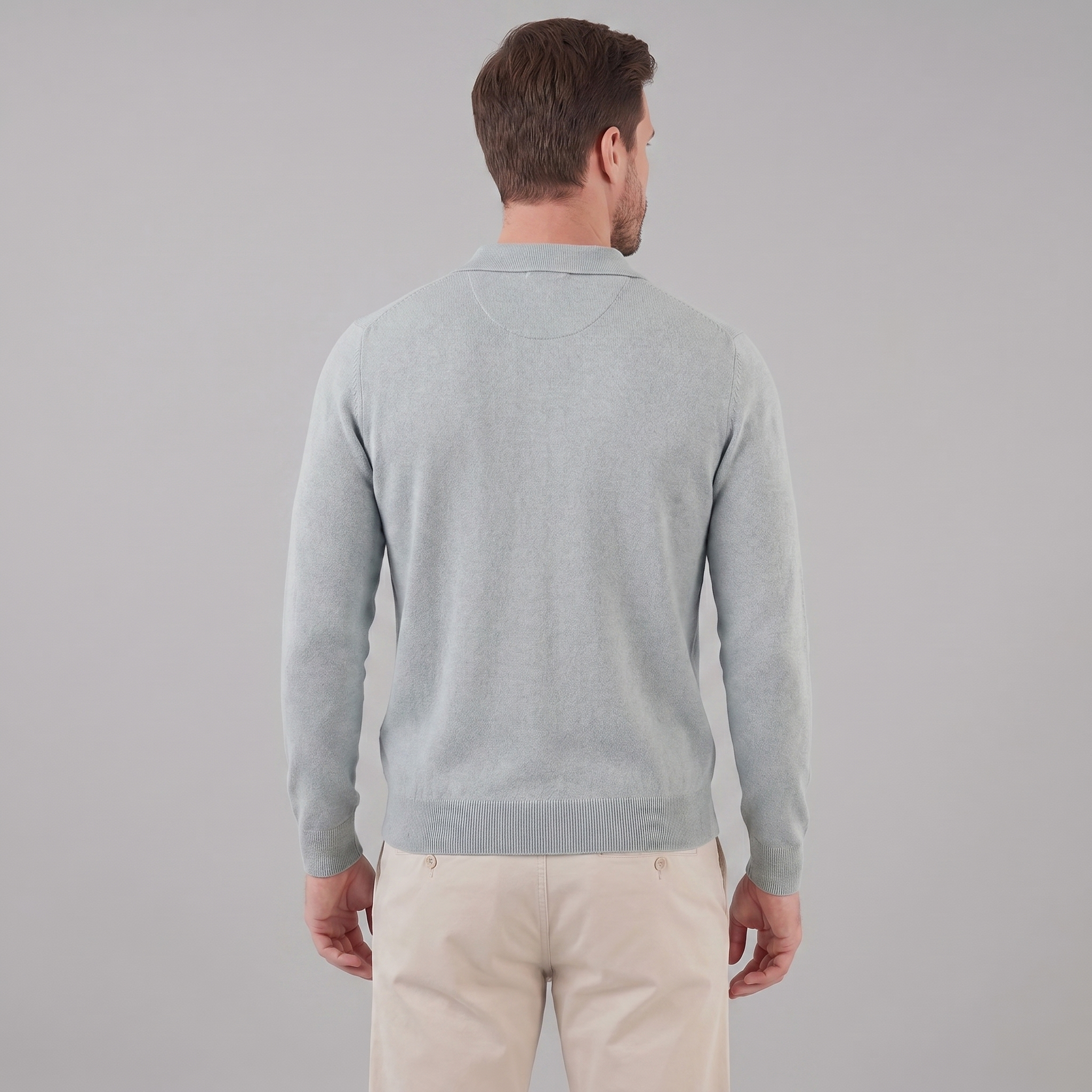 Men's Wool V-Neck Polo