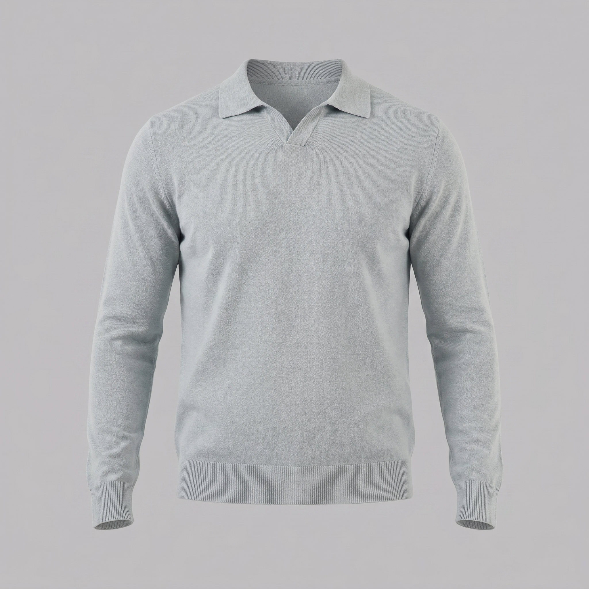 Men's Wool V-Neck Polo