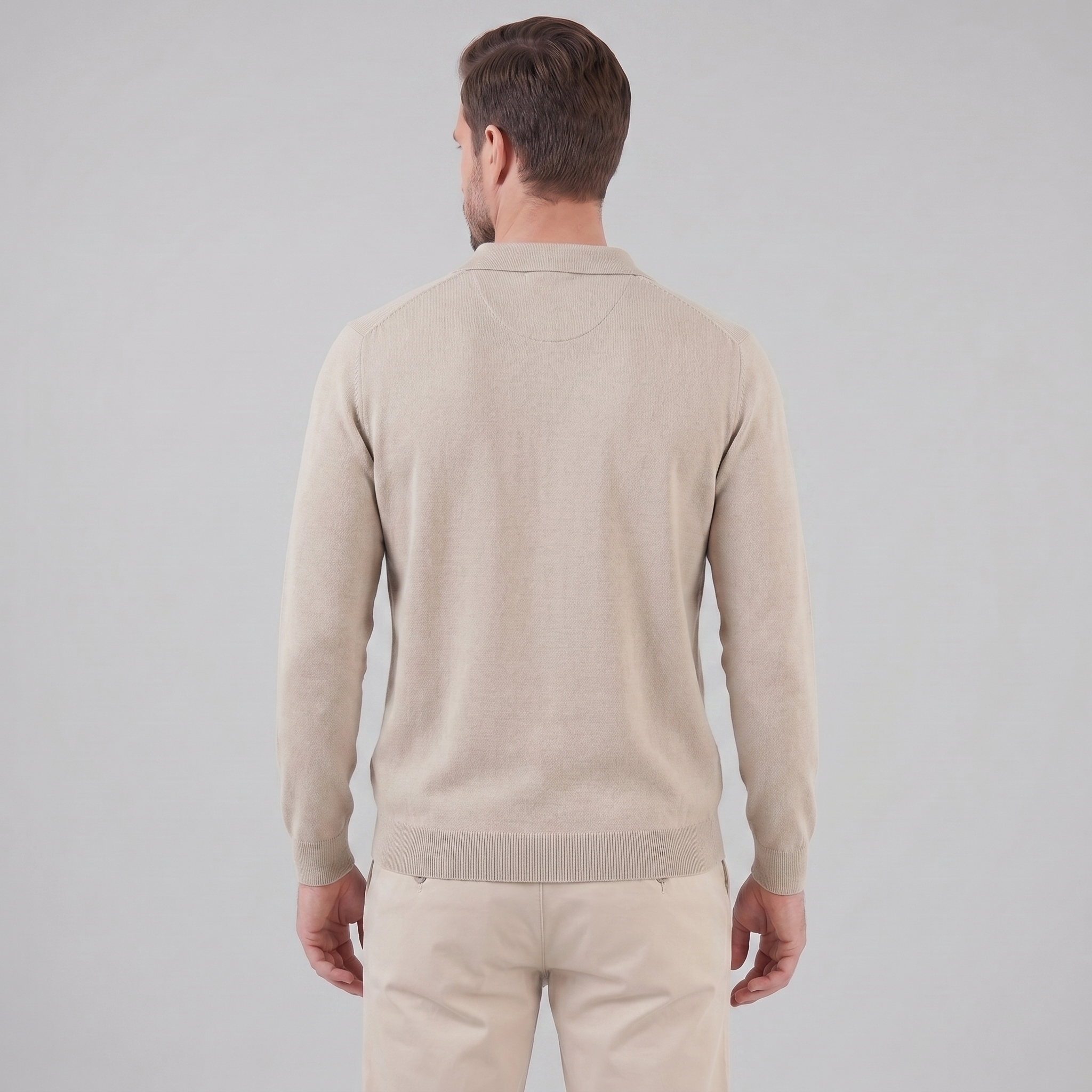 Men's Wool V-Neck Polo