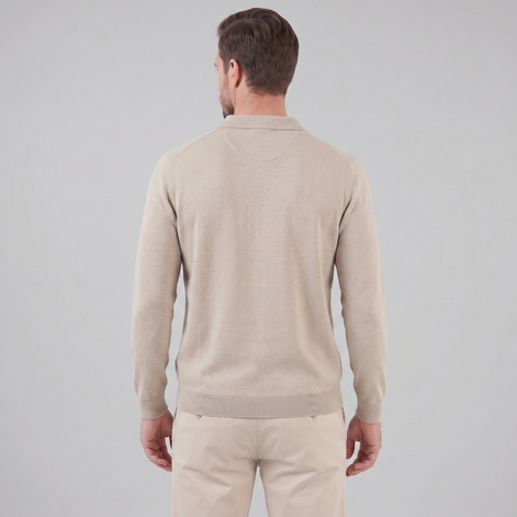 Men's Wool V-Neck Polo
