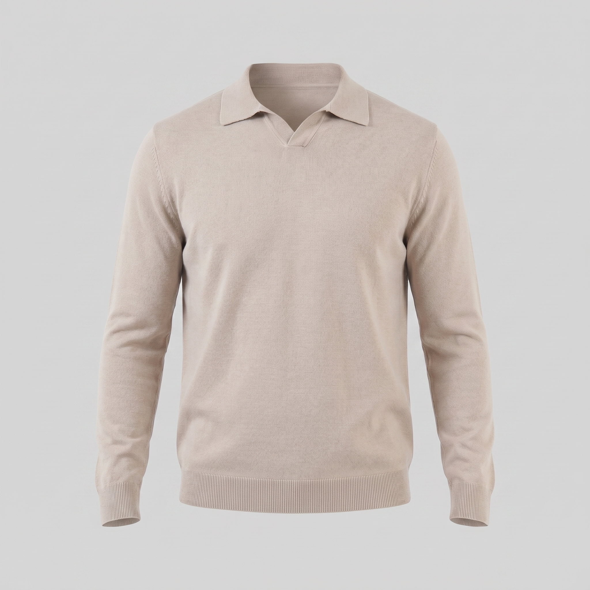 Men's Wool V-Neck Polo