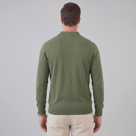 Men's Wool V-Neck Polo