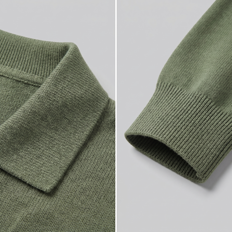 Men's Wool V-Neck Polo
