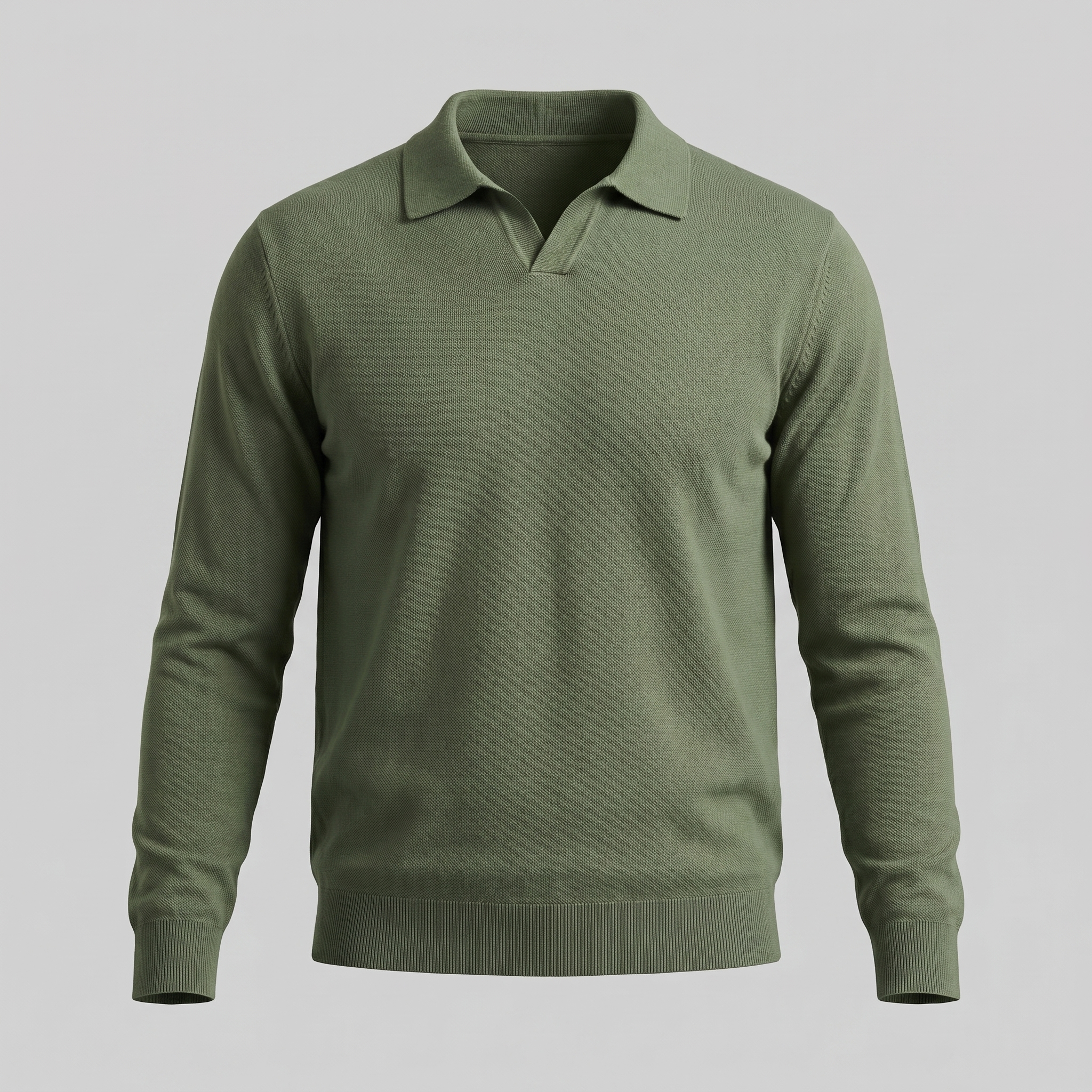 Men's Wool V-Neck Polo