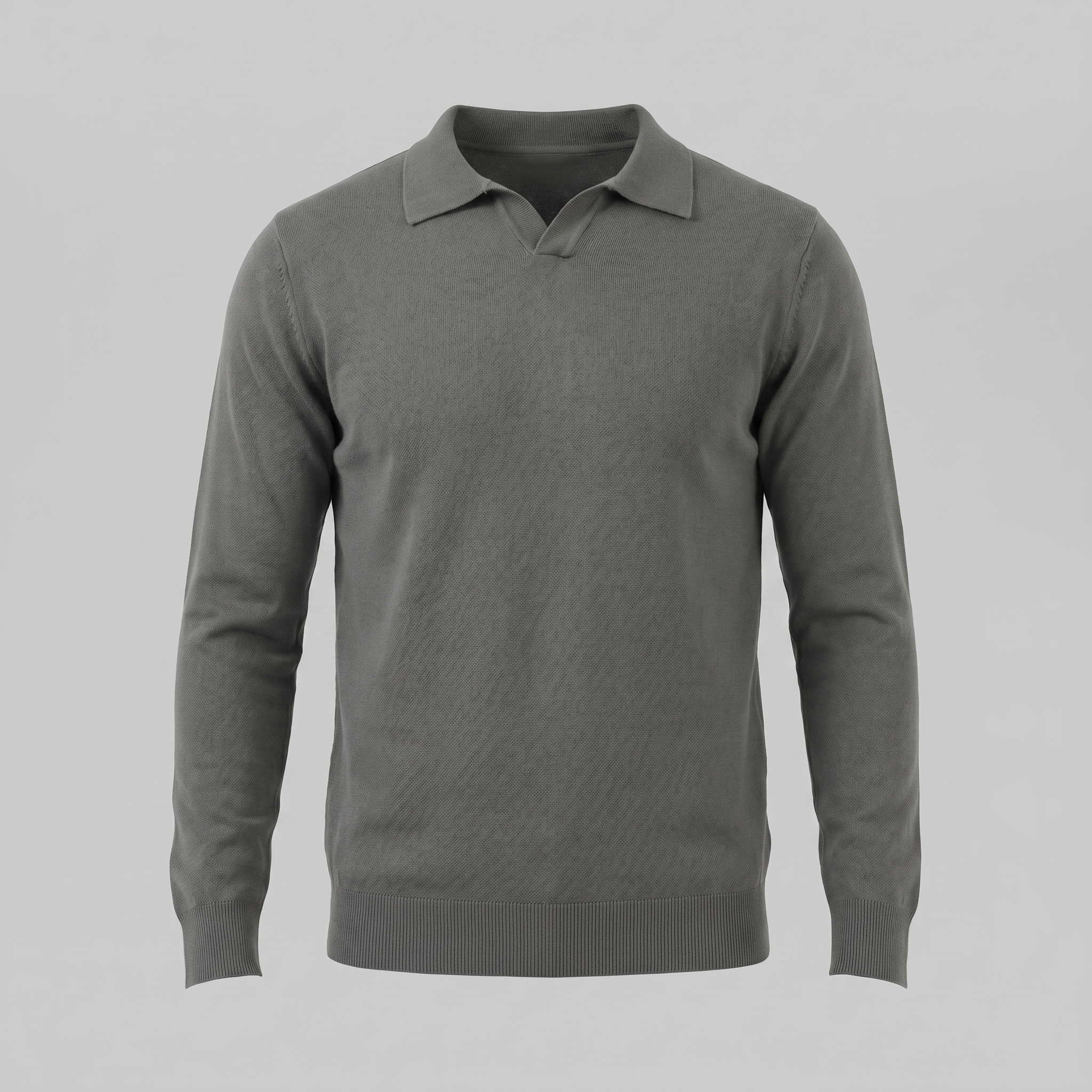 Men's Wool V-Neck Polo