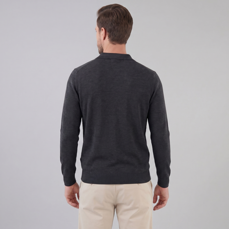 Men's Wool V-Neck Polo