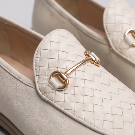Men's Woven PU Leather Horsebit Loafers