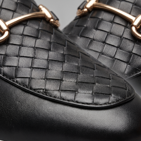 Men's Woven PU Leather Horsebit Loafers