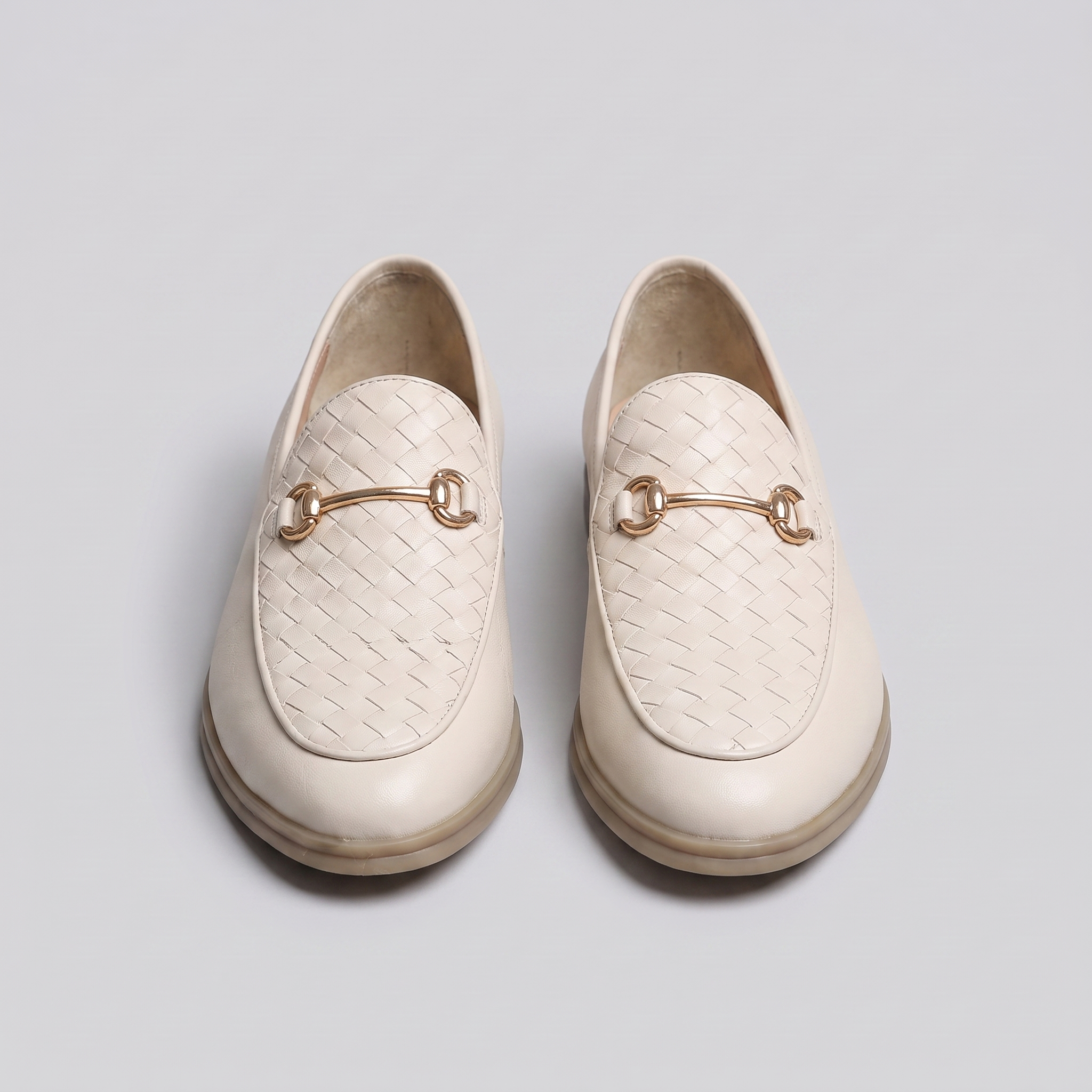 Men's Woven PU Leather Horsebit Loafers