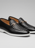 Men's Woven PU Leather Horsebit Loafers