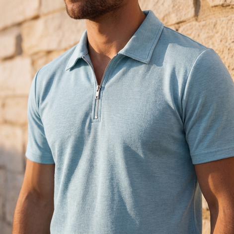 Men's Zip Polo and Shorts Co-ord Set