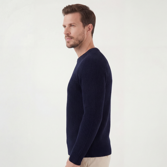 Navy English Rib Crewneck