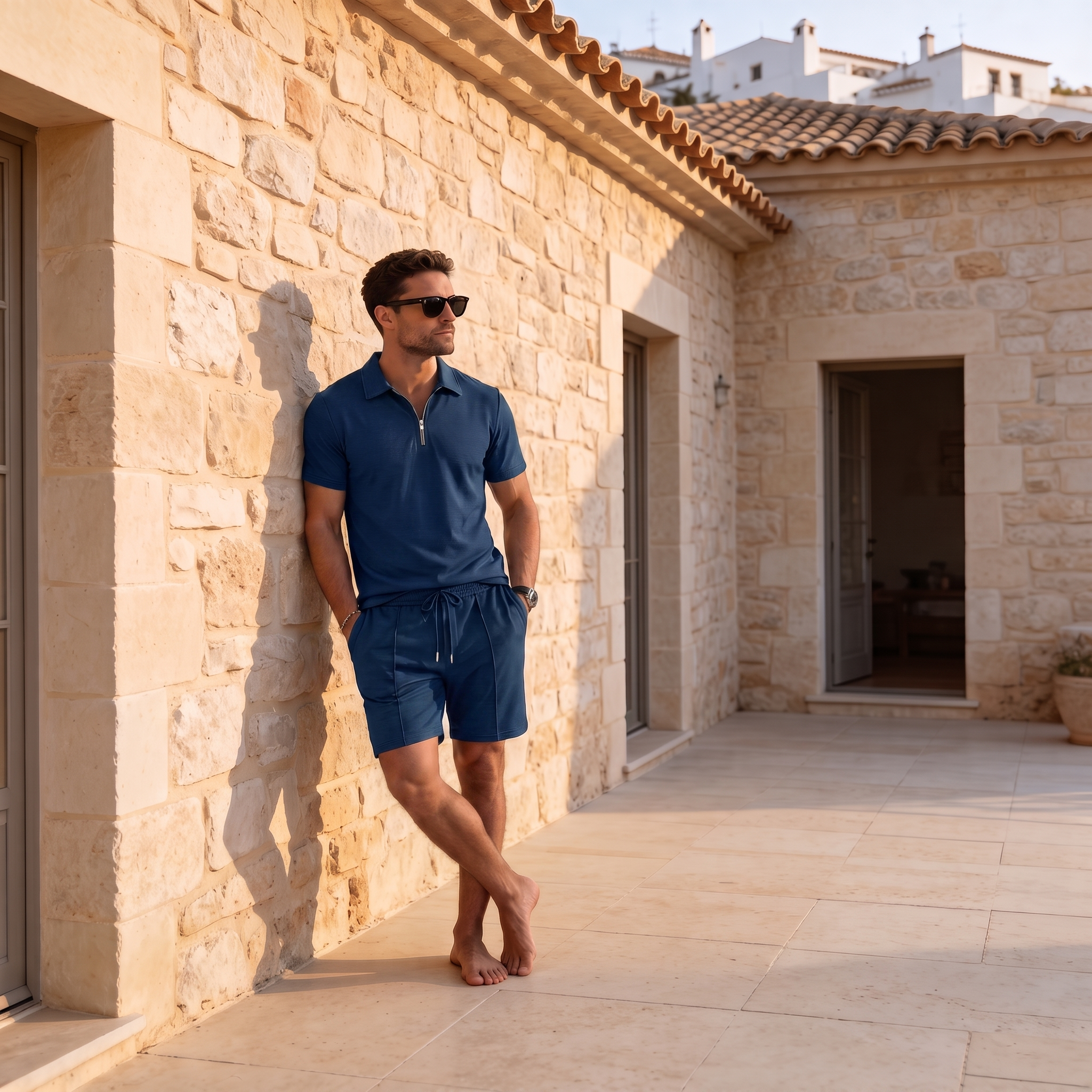 Men's Zip Polo and Shorts Co-ord Set