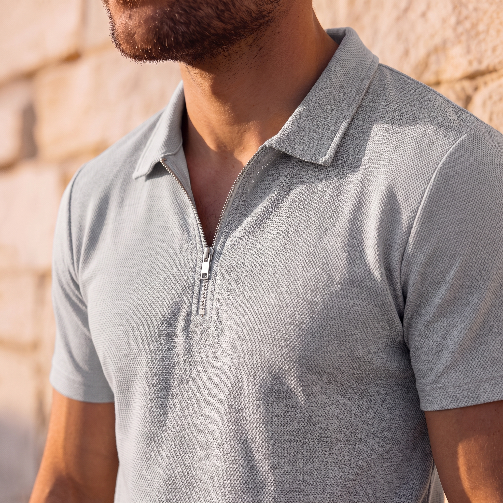 Men's Zip Polo and Shorts Co-ord Set