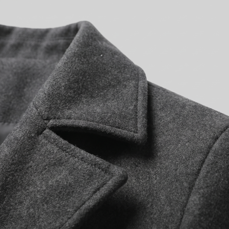 Men's Double-Breasted Wool-Look Coat