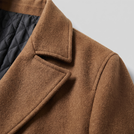 Men's Double-Breasted Wool-Look Coat
