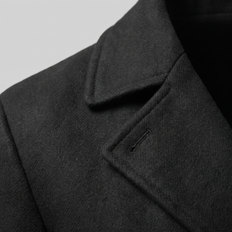Men's Double-Breasted Wool-Look Coat