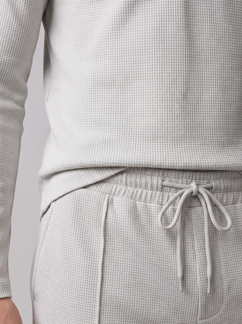 Men's Waffle Knit Quarter-Zip Tracksuit Set